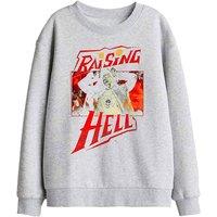 Stranger Things Eddie Munson Raising Hell Kids Sweat, Athletic Heather in Light Grey | Size: 5-6 Years
