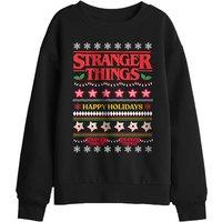 Stranger Things Demogorgon Ugly Xmas Jumper Kids Sweatshirt, Black | Size: 7-8 Years