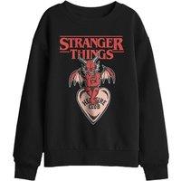 Stranger Things Hellfire Heart Kids Sweatshirt, Black | Size: 12-13 Years