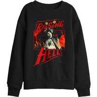 Stranger Things Eddie Munson Raising Hell Kids Sweatshirt, Black | Size: 5-6 Years