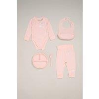 Rock a Bye Baby Girl's 5-Piece Outfit & Feeding Gift Set in Pink | Size: 9-12 m