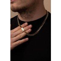 Outrage London Men's 18K Gold Personalised 7MM Cuban Chain Necklace | Size: 22 inches