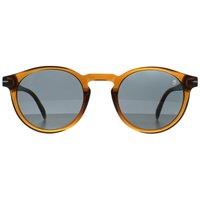 David Beckham Men's Round Transparent Brown Blue DB 1036/S