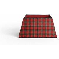 Pegdev Red Tartan Christmas Tree Skirt Decorative Base Cover Foldable