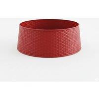 Pegdev Red Rattan Style Christmas Tree Skirt Decorative Base Cover Foldable