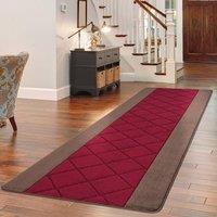 Smart Living Carmela Heavy Duty Machine Washable Hallway Kitchen Non Slip Door Mat in Dark Red | Size: 40 cm x 60 cm
