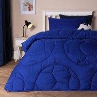 OHS Football Coverless 7.5 Tog Duvet Pillowcase Set Embossed Quilt in Blue | Size: Single