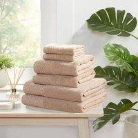 Rapport Home Eden Weave 6 Piece Cotton Towel Set Luxury Soft Dry Absorbent in Beige