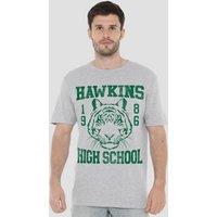 Stranger Things 1986 Hawkins High School T-Shirt, Athletic Heather in Light Grey | Size: 4XL