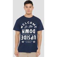 Stranger Things Welcome To The Upside Down T-Shirt, Navy | Size: 5XL