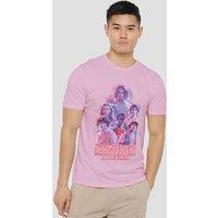 Stranger Things Pink Glow Group T-Shirt, Pink | Size: 3XL