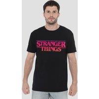 Stranger Things Sunset Logo T-Shirt, Black | Size: 3XL