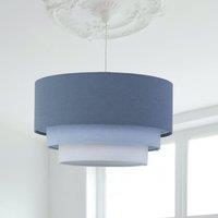 First Choice Lighting Gabi - Blue Ombre Linen 3 Tier Ceiling Light Shade