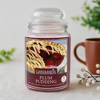 Voltico 18oz Plum Pudding Scented Jar Candle in Bright Pink