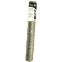 Samuel Alexander 5m x 60cm x 13mm Galvanised Steel Chicken Garden Wire Net Fencing in Silver | Size: 5m x 60 cm