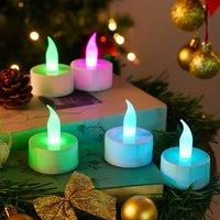 Voltico Colour Changing LED Tea Lights Flameless Candles Battery Operated 6PC in White