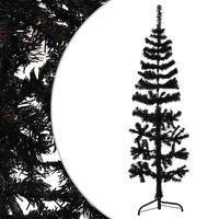 Berkfield Home Slim Artificial Half Christmas Tree with Stand Black 150 cm