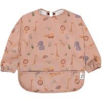 Yum Yums Baby Coverall Silicone Weaning Bib - Safari Animals in Pink