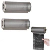 VOGREX 2PCS Wall Mounted Trash Bag Garbage Bag Holder in Grey