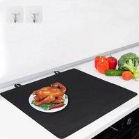 Havendro 72x52cm Hob Cover Heat Resistant Glass Induction Mat UK in Black | Size: 72x52 cm