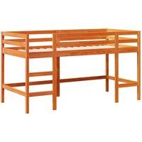 Berkfield Home Kids' Loft Bed without Mattress with Ladder Wax Brown 80x200 cm