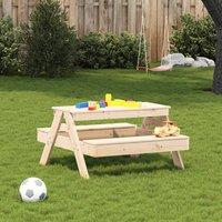 Berkfield Home Picnic Table for Kids 88x97x52 cm Solid Wood Pine in Light Brown | Size: 88 x 97 x 52 cm