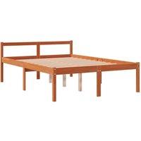 Berkfield Home Kids' Bed Frame Frame 75x190 cm Small Single Solid Wood Pine in Brown | Size: Double
