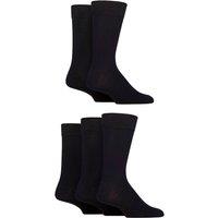 SOCKSHOP Men's 5 Pair Plain, Striped & Patterned Bamboo Socks in Navy | Size: 7-11