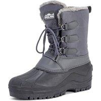 VIVA Men's Polar Muck Short Nylon Winter Snow Rain Lace Up Duck Boots in Grey | Size: 8