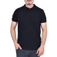 Smart Living Men's Men's Classic Cotton Polo Shirt Short Sleeve Casual Work Sports Tee in Black | Size: Large
