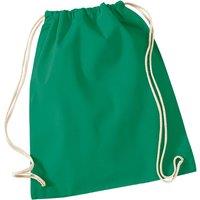Westford Mill Men's Cotton Gymsac Bag - 12 Litres Pack of 2 in Green