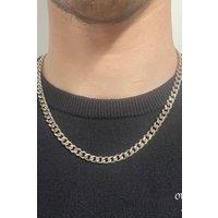 Outrage London Men's Silver Personalised 7MM Cuban Chain Necklace | Size: 20 inches