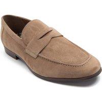 Thomas Crick Men's 'Harley' Loafer Suede Leather Slip-On Loafer Shoes in Light Brown | Size: 12