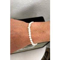 Outrage London Men's Silver Personalised Genuine Freshwater Pearl Bracelet in White | Size: 9 inches