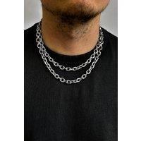 Outrage London Men's Silver Personalised 10MM Cable Chain Necklace | Size: 18 inches