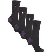 Heat Holders Women's 4 Pairs UltraLite Lightweight Thermal Socks in True Black | Size: 4-8