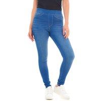 Smart Living Women's Skinny Fit Denim Jeggings with Pockets - Classic Casual Trousers in Bright Blue | Size: 26