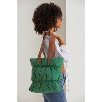 Belissh Women's Quilted Puffy Tote Bag in Light Green