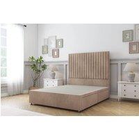 Sloomy Manhattan Naples Divan Bed Base 4 Drawers - 26" Headboard in Light Brown | Size: Small Double