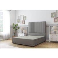Sloomy Manhattan Dumfries Divan Bed Base 4 Drawers - 26" Headboard in Light Grey | Size: Double