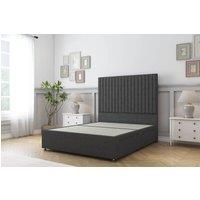 Sloomy Manhattan Dumfries Divan Bed Base 4 Drawers - 26" Headboard in Dark Grey | Size: Super King