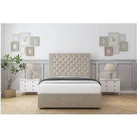 Sloomy Mayfair Plush Divan Bed Base No Drawers - 26 Headboard in Cream | Size: Super King