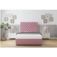 Sloomy Mayfair Plush Divan Bed Base 2 Drawers Same Side - 26 Headboard in Pink | Size: Double