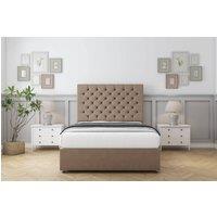 Sloomy Mayfair Plush Divan Bed Base 2 Drawers Foot-End - 26 Headboard in Taupe | Size: Double