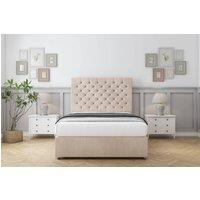 Sloomy Mayfair Naples Divan Bed Base 4 Drawers - 26" Headboard in Light Sand | Size: King