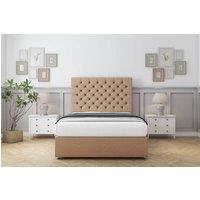 Sloomy Mayfair Dumfries Divan Bed Base No Drawers - 54 Headboard in Light Brown | Size: Small Double