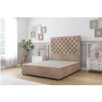 Sloomy Mayfair Naples Divan Bed Base 2 Drawers Same Side - 54" Headboard in Light Brown | Size: King