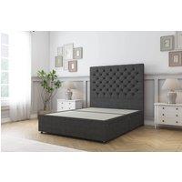 Sloomy Mayfair Dumfries Divan Bed Base 2 Drawers Same Side - 54 Headboard in Dark Grey | Size: Super King