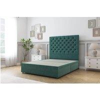 Sloomy Mayfair Plush Divan Bed Base 2 Drawers Foot-End - 54 Headboard in Emerald | Size: King
