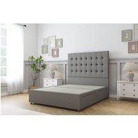 Sloomy Alabama Dumfries Divan Bed Base No Drawers - 54 Standing Headboard in Light Grey | Size: Double